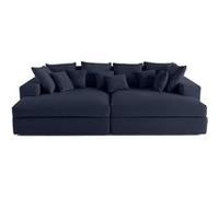 Best Mobilier Canapé droit Collins 4 places double méridienne velours côtelé Bleu