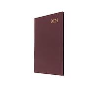 Collins Debden Agenda semainier 2024 Collins Essential A5 - Planificateur complet 2024 - Vue journalière, hebdomadaire et mensuelle - Format A5 - Bordeaux