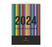 Collins Edge EDFC135-24 Calendrier mural familial 2024 - Planificateur de style de vie et organisateur pour le travail personnel et la maison - Agenda de janvier à décembre 2024 - hebdomadaire