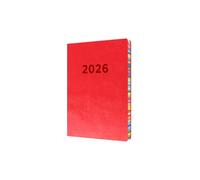 Collins Edge Rainbow ED151.U15-26 Agenda annuel 2026 12 mois, 1 jour par page, avec 1/2 heures de rendez-vous, couverture souple A5, rouge