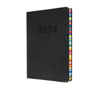 Collins Edge Rainbow ED153.U96-24 Agenda semainier A5 - Planificateur de style de vie pour le bureau, le travail, la maison et la maison - Agenda semainier de janvier à décembre 2024 - Anthracite