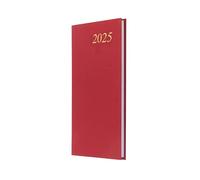 Collins Essential E-ESSSP.15-25 Agenda semainier de poche écologique avec couverture rigide en cuir et papier recyclé Rouge