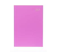 Collins Essential ESSA43.50-25 Agenda semainier 2025 avec couverture rigide en cuir Rose Format A4