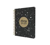 Collins Scandi E-PW51M.TZBK-2425 Agenda scolaire mi-année scolaire 2024-25 - Terrazzo noir - Agenda journalier pour étudiants et enseignants sur papier recy PW51M.TZBK-2425 - Août 2024 à août