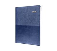 Collins Valour Agenda journalier 2025 format A5 avec rendez-vous) Bleu marine (VAL251.59-25) Agenda journalier professionnel avec couverture en cuir synthétique Duo-Texted