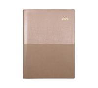 Collins Valour Agenda journalier 2025 format A5 avec rendez-vous) Or rose (VAL251.49-25) Agenda journalier professionnel avec couverture en cuir synthétique DuOeko-Tex