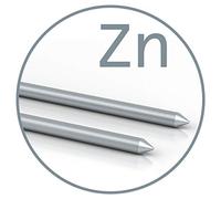 Colloimed 1 paire d'électrodes en zinc pour poudre Medionic Ionic-Pulser (Zn 3x80) 3 x 80 mm