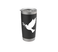 Colombe de paix avec branche d'huile symbole de paix Gobelet isotherme en acier inoxydable double paroi
