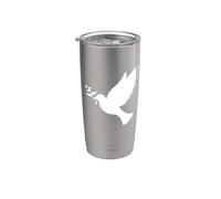 Colombe de paix avec branche d'huile symbole de paix Gobelet isotherme en acier inoxydable double paroi