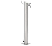 vidaXL Colonne d'eau de jardin ronde Acier inoxydable 95 cm Gris