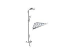 Colonne bain douche thermostatique HANSGROHE Crometta S 240 chromé + tablette Addstoris