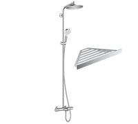Colonne bain douche thermostatique HANSGROHE Crometta S 240 chromé + tablette Addstoris