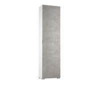 COLONNE BLANCHE POLYVALENTE 1 PORTE EN BÉTON ET 7 ÉTAGÈRES