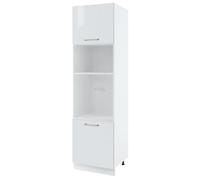 Colonne de cuisine pour micro-onde et four encastrable Bellissi Blanc Brillant 2 portes L 60 cm - Cuisineandcie