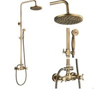 Colonne de douche avec mélangeur de douche en laiton vintage avec douche et pomme de douche 80-120 cm réglable en hauteur
