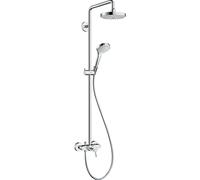 Colonne de douche avec mitigeur manuel HP/Combi Flexible exposé Hansgrohe Croma Select S blanc/chromé