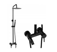 Colonne de Douche avec Mitigeur SILLA - Ensemble de Douche avec Réglable en Hauteur - Vintage Noir - BR2433