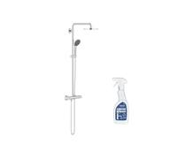 Colonne de douche avec mitigeur thermostatique Vitalio Joy System 210 Quickfix + Nettoyant GroheClean