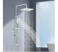 Colonne de douche Colonne Douche sans Mitigeur Système de Douche Ajustable Hauteur Salle de bain Ensemble Baignoire Chromé