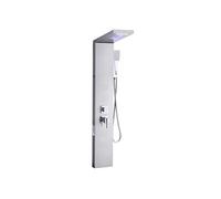 Colonne de Douche Effet Pluie en Acier Inoxydable Brossé 134,5cm Robinet 5 Fonctions