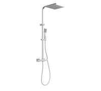 Colonne de douche - EISL - EISL DX1104CST - Kit pluie mural avec thermostat - Inox - Hauteur réglable 80-120 cm