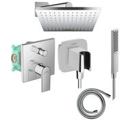 Colonne de douche encastrée mécanique HANSGROHE Vernis Shape Flexible Isiflex Douchette PulsifyE chromé