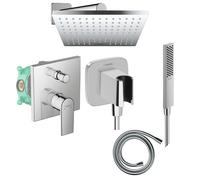 Colonne de douche encastrée mécanique HANSGROHE Vernis Shape Flexible Isiflex Douchette PulsifyE chromé