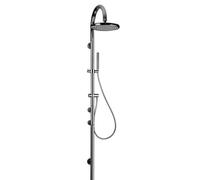 Colonne de douche Gessi Goccia avec thermostat en saillie, inverseur automatique, douche de tête, douchette à main anticalcaire, 33973126, Couleur: Métal noir brossé GHRC