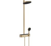Colonne de douche hansgrohe Pulsify S 260, 2 jets, EcoSmart, avec tablette de douche ShowerTablet Select 400, finition bronze brossé
