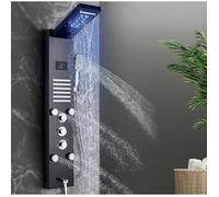 Colonne de Douche Hydromassante avec Mitigeur et Buses Massants,Noir,Douche Pluie Plusieurs Sorties D'Eau Ensemble De Douche