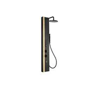 Colonne de douche hydromassante en aluminium et bambou - Mitigeur mécanique - P40 x H140 cm - ORLETA