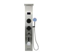 Colonne de Douche Hydromassante pour baignoire 6 en 1 avec LED Colonne Douche Hydromassage Brossée Acier Inoxydable Système de Panneau de Douche -6,5 * 20 * 123,5 cm -Écran LCD