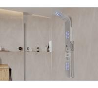 Colonne de douche hydromassante thermostatique à leds - 20 x 165cm - Argent - FELICITA