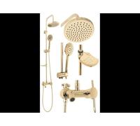 Rea Colonne de Douche LUIS GOLD SET de SALLE de BAIN Système de Douche en Laiton Pour Salle de Bain (Or)