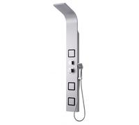 COLONNE DE DOUCHE MULTIFONCTIONS MURALE AVEC HYDROMASSAGE COULEUR GRIS