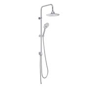 Colonne de douche Music 00 Blanc et Chrome avec diffuseur Bluetooth, Pommeau de douche Ø 23 cm 1 Jet, Douchette 1 Jet, Flexible Acier Inoxydable 60 cm, Déviateur à Deux Voies avec Bouton