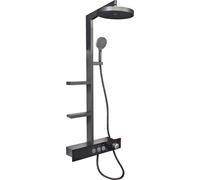Colonne de douche NIL en laiton gris métal avec étagères H. 114 cm