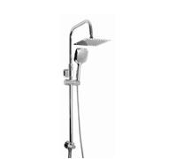 Colonne de douche - OASI - 25x25 - Laiton chromé - Tête inox 25x25 cm - Douchette 3 jets
