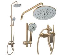 Colonne De Douche Rea Verso Kit De Douche Or Brossé 45,5 X 22 X 143,5 Cm