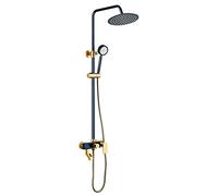 Colonne de douche réglable en aluminium avec pommeau de douche à main et pulvérisateur de douche à effet pluie - Ensemble de douche hydraulique pour un confort et une relaxation ultimes