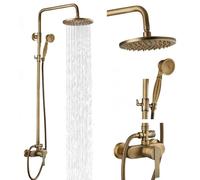 Colonne de douche rétro, fixation murale, avec pommeau de douche pluie de 20,3 cm