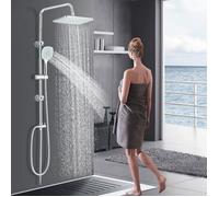 Colonne de Douche sans Mitigeur avec Douchette Ensemble de Douche Tête de Douche 30 * 20cm en Acier Inoxydable Chromé