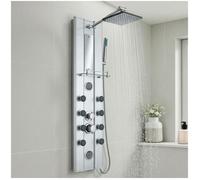 Colonne de douche - TECTAKE - Colonne de douche avec pommeau, douchette, mitigeur et jets massants 118 cm x 27 cm x 98 cm