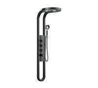 Colonne de Douche Thermostatique 4 en 1 noir avec Mitigeur Mural | LED Température, Panneau de douche, Kit de robinet de douche complet pour Salle de Bain Moderne | IDYNOV D26