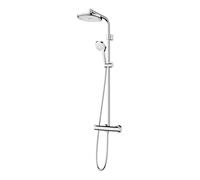 Colonne de douche thermostatique avec mitigeur thermostatique HP/Combi Flexible exposé Hansgrohe Waterforms chromé tête ronde