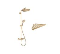 Colonne de douche thermostatique HANSGROHE Croma Select S 280 bronze brossé + tablette AddStoris