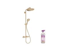 Colonne de douche thermostatique HANSGROHE Croma Select S 280 Bronze brossée + nettoyant Briochin