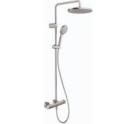 Duravit Colonne de douche en applique TH4282008070 Mitigeur thermostatique, prof. 354 mm, inox brossé
