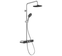 Colonne de douche thermostatique DURAVIT Shelf 1050 chromé et noir brillant