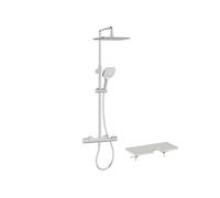 Colonne de douche thermostatique JACOB DELAFON Emma chromé + tablette de douche